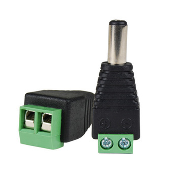 lote de 5 conectores mini jack 2.1mm macho facil instalación regleta integrada positivo y negativo camara cctv radio pequeño electrodomestico
